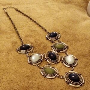 Elegant Silver and Blue Necklace